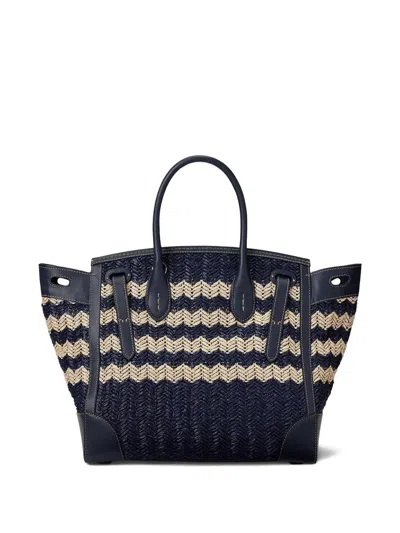 Polo Ralph Lauren Ricky 33 Raffia Tote Bag In Blue