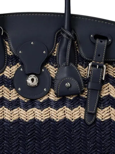 Polo Ralph Lauren Ricky 33 Raffia Tote Bag In Blue