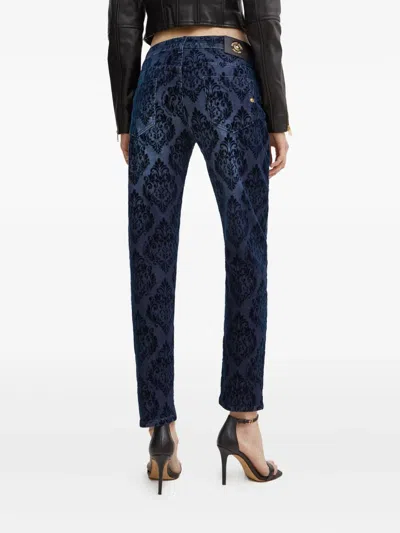 Versace Jeans Couture Jacquard Jeans In Blue