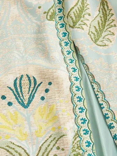 Etro Jacquard Side-split Dress In Green