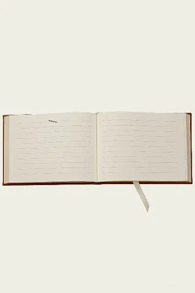 Graphic Image Guest Book In Wine Pebble Grain Leather In Purple