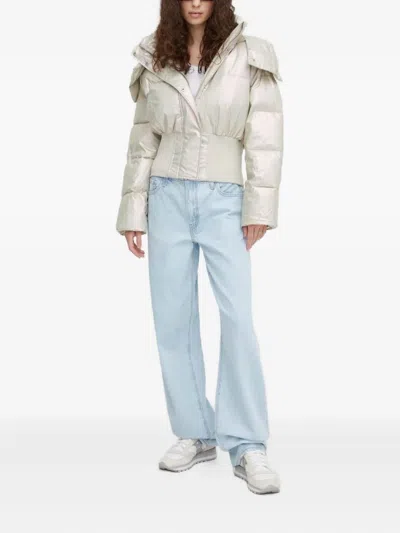 Won Hundred Long-sleeves Puffer Jacket In White