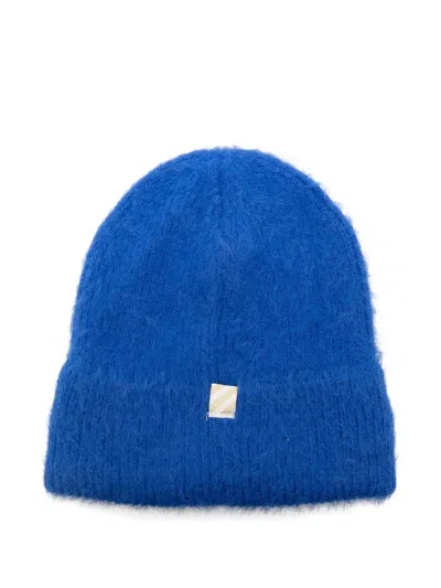 Billieblush Logo-patch Beanie Hat In Blue
