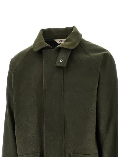 Aspesi Buttoned Coat In Green