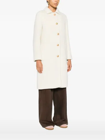 Tagliatore Buttoned Coat In White