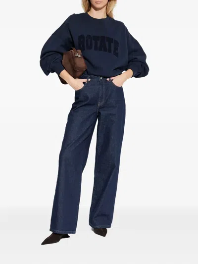 Rotate Birger Christensen Logo-appliqué Sweatshirt In Blue