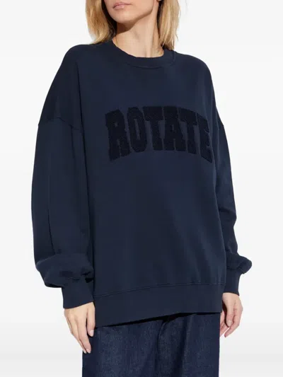 Rotate Birger Christensen Logo-appliqué Sweatshirt In Blue
