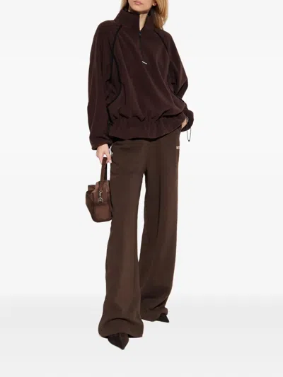 Rotate Birger Christensen Half-zip Fleece Jacket In Brown