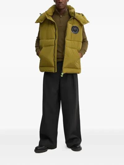 Timberland Quater-zip Logo Sweater In Green