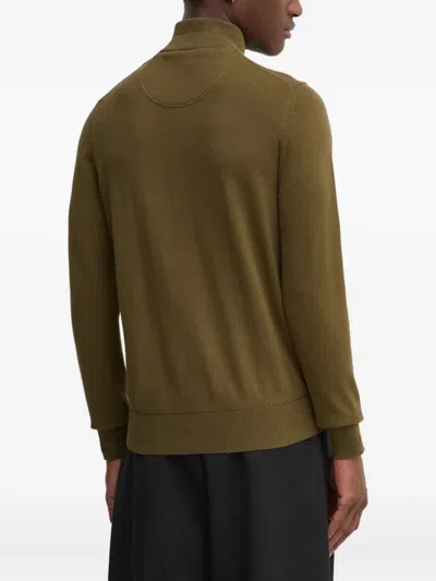 Timberland Quater-zip Logo Sweater In Green