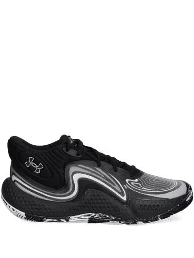 Under Armour Spawn 6 Swirl-print Sneakers In Black