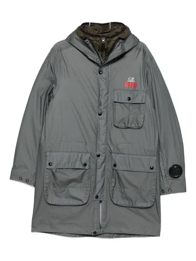C.p. Company Mille Hooded Coat In Gray