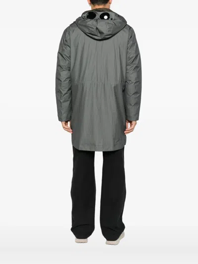 C.p. Company Mille Hooded Coat In Gray
