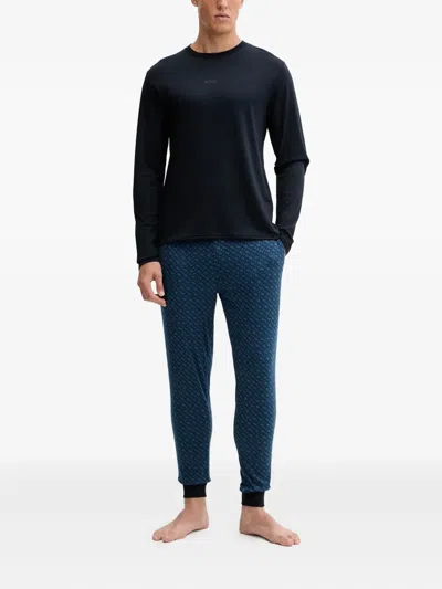 Hugo Boss Patterned Pyjamas In Black