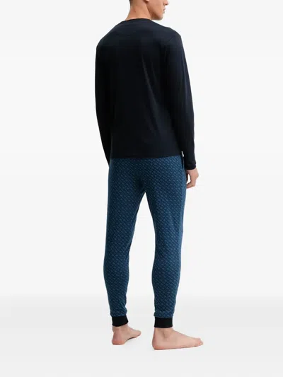 Hugo Boss Patterned Pyjamas In Black