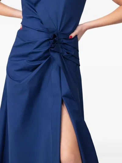 Mantù Gathered Sleeveless Dress In Blue