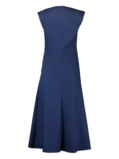 Mantù Gathered Sleeveless Dress In Blue