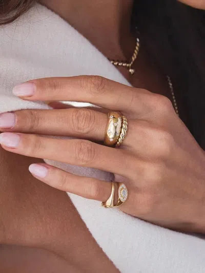 Zoë Chicco 14k Yellow Gold Medium Aura Diamond Ring In Gold