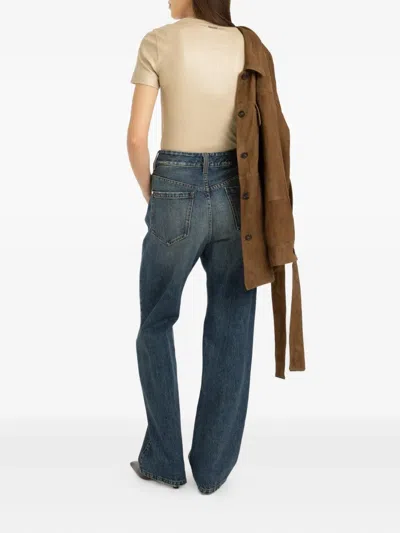 Brunello Cucinelli Ribbed Foiled T-shirt In Neutral