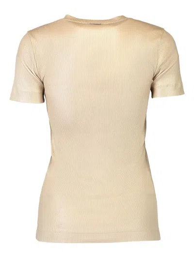 Brunello Cucinelli Ribbed Foiled T-shirt In Neutral