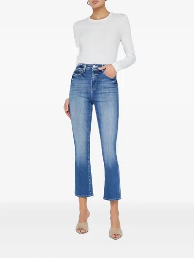 L'agence Tati High Waist Crop Micro Bootcut Jeans In Blue