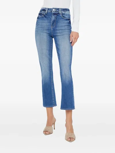 L'agence Tati High Waist Crop Micro Bootcut Jeans In Blue