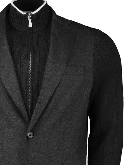 Eleventy Bimetric Bib Blazer In Black