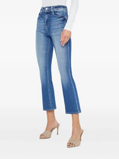 L'agence Tati High Waist Crop Micro Bootcut Jeans In Blue