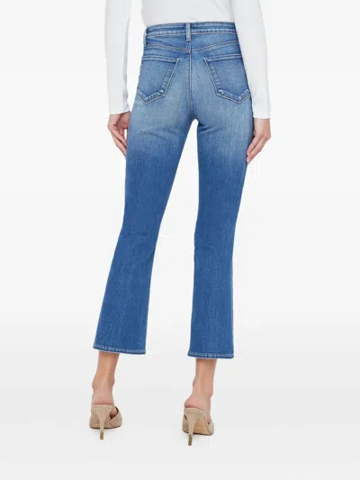 L'agence Tati High Waist Crop Micro Bootcut Jeans In Blue