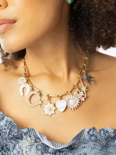 Storrow Jewelry 14k Yellow Gold Multi-stone Flower Pendant In Gold