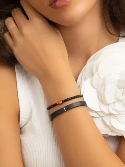 Roberto Demeglio 18k White Gold Diamond Bracelet In Black