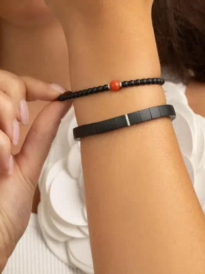 Roberto Demeglio 18k White Gold Diamond Bracelet In Black