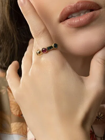 Van Robot 18k Yellow Gold Rio Van Tourmaline Ring In Multi