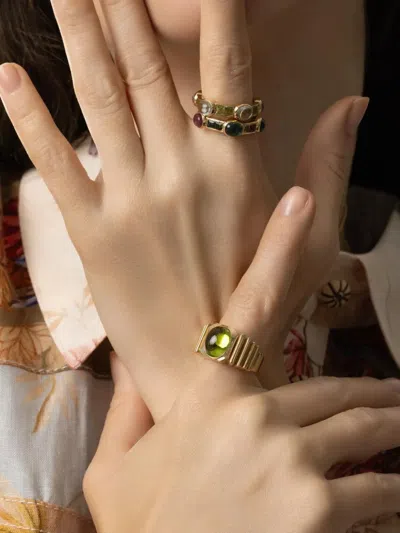 Van Robot 18k Yellow Gold Rio Van Tourmaline Ring In Multi