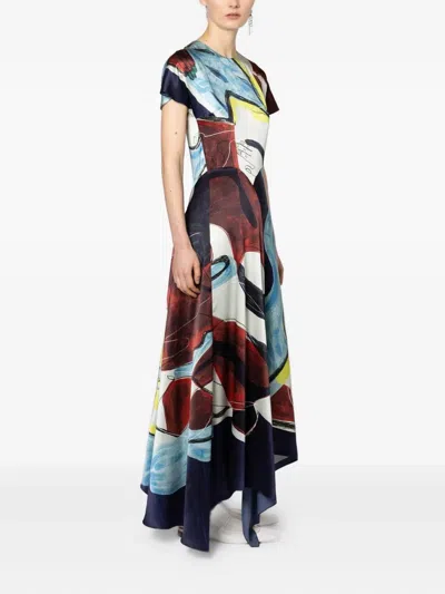 Roksanda Abstract-print Asymmetric Dress In Multi