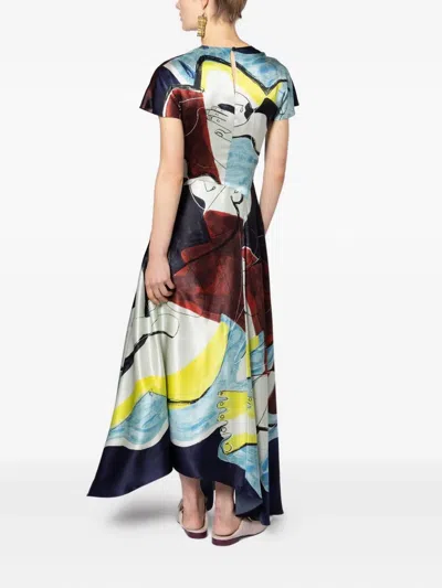 Roksanda Abstract-print Asymmetric Dress In Multi