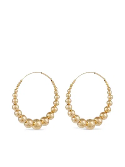 Gas Bijoux Beaded Hoop Earrings In Gold