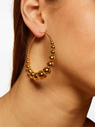 Gas Bijoux Beaded Hoop Earrings In Gold