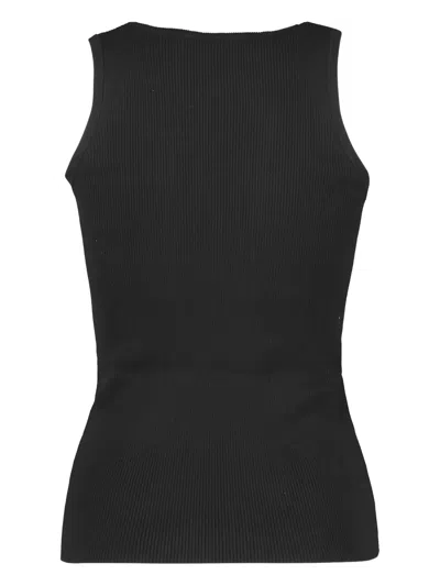 Bernadette Marcel Rose-embellished Ribbed Tank In Black