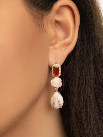 Alexander Laut 18k Rose Gold Multi-stone Earrings In Multi