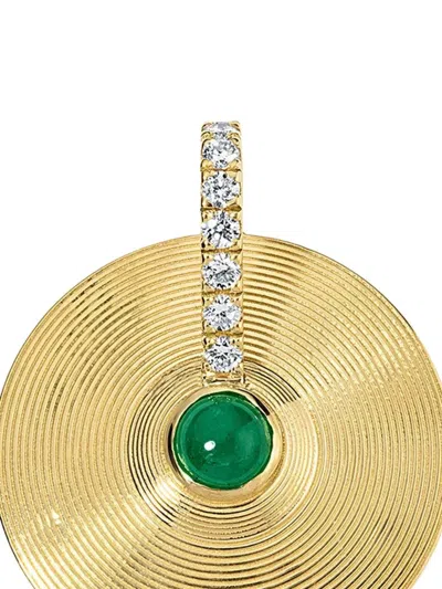 Jade Ruzzo 18k Yellow Gold Diamond And Emerald Pendant In Gold