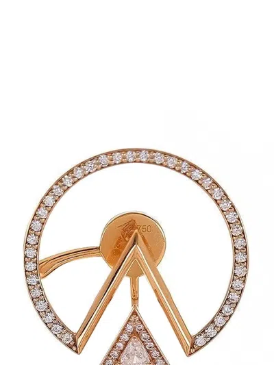 Alessa Jewelry 18k Rose Gold Duality Diamond Earrings In Gold