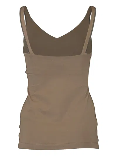 Brunello Cucinelli V-neck Tank Top In Green