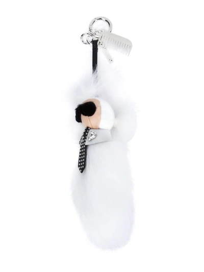 Fendi Mini Karlito Bag Charm - White