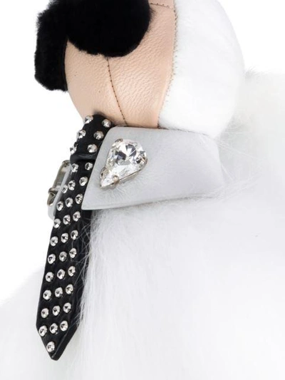 Shop Fendi Mini Karlito Bag Charm - White