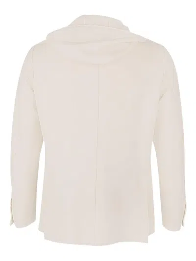 Eleventy Drawstring-hooded Single-breasted Jacket In Neutral