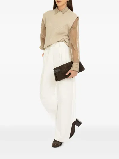 Brunello Cucinelli Sequin-embellished Sheer Blouse In Neutral