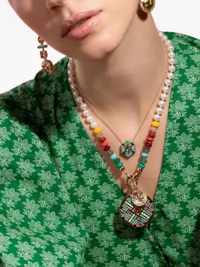 Harwell Godfrey 18k Yellow Gold Evil Eye Peridot And Diamond Necklace In Gold