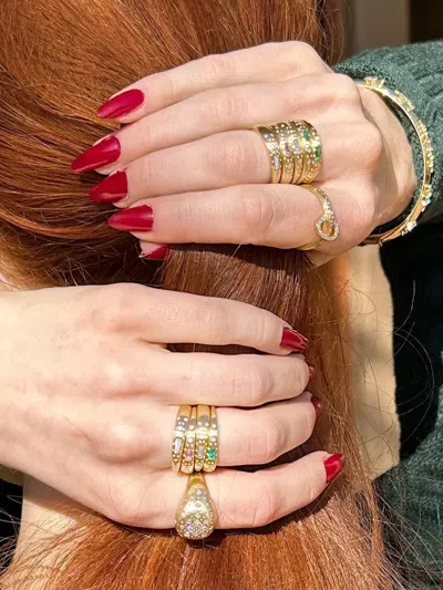 Meredith Young 18k Yellow Gold Supernova Pink Sapphire And Diamond Ring In Gold