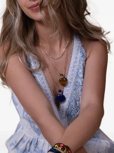 Jacquie Aiche 18k Yellow Gold Tigers Eye Potion Bottle Necklace In Brown